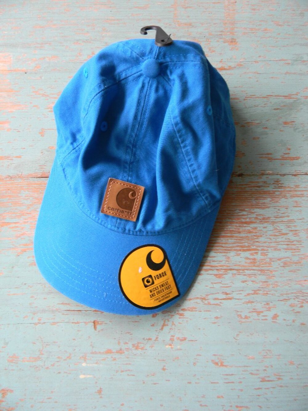 NWT Carhartt Men's Canvas Cap Blue Logo OS Force Moisture Wicking Adjustable